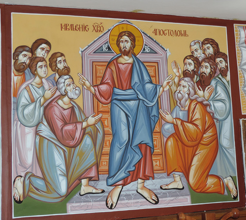 Ikone / Ostern / der auferstandene Jesus erscheint den J?ngern / Aposteln / Abendmahlsaal